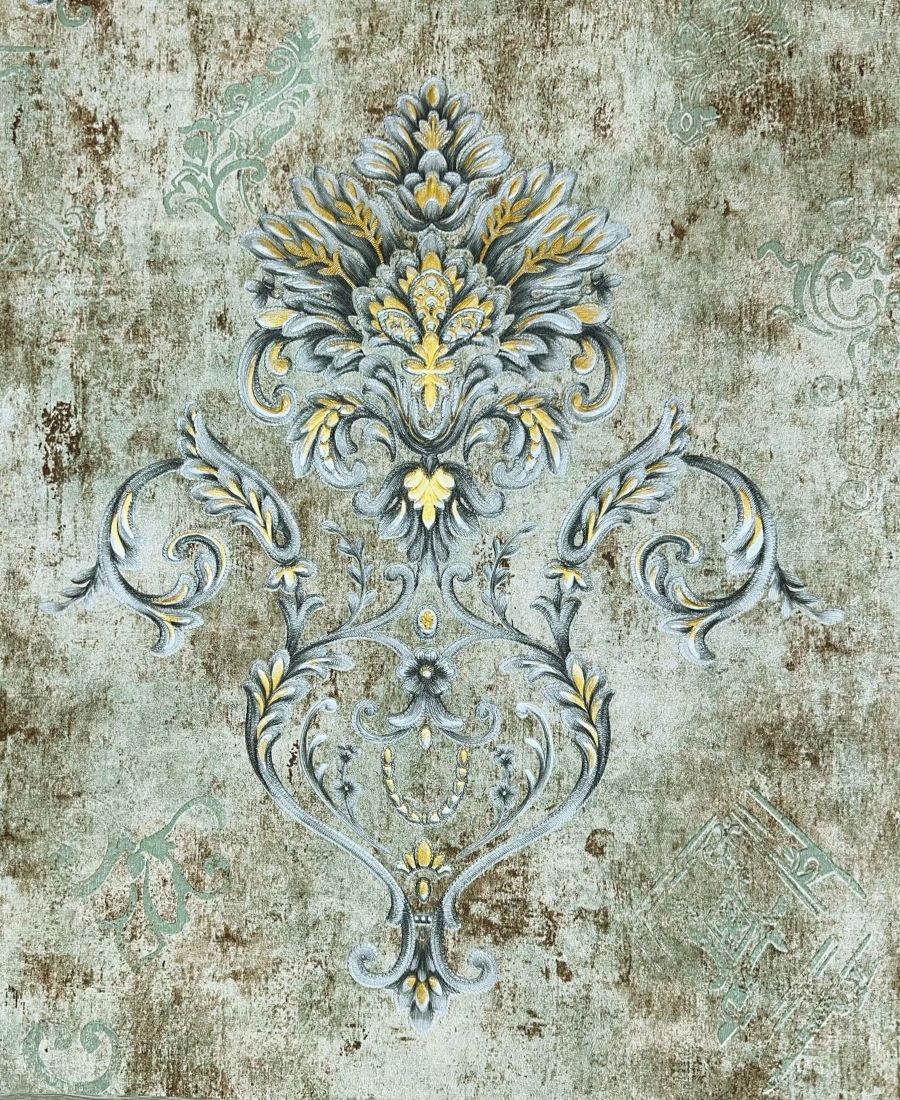 Grey Damask Modern Design Wallpaper Roll for Wall Covering Living Room, Bedroom Wall Tejas