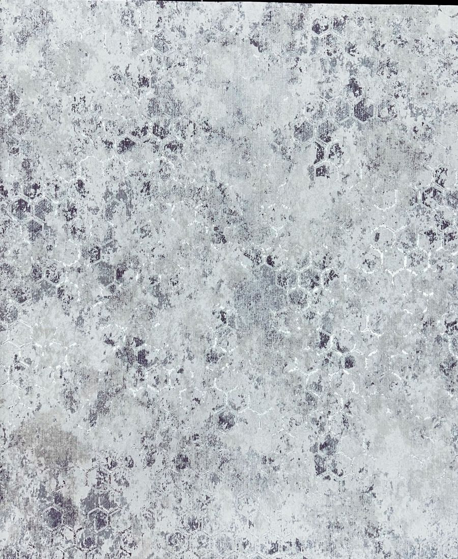 Hexagon Silver Design Honeycomb Wallpaper Premium Quality Wallpaper for wall Use Wall Covering Living Room, Bedroom, Kids Room, Office etc. Roll Qty 55 Sq.ft