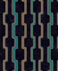 EXCEL, WALLCOVERINGS Vinyl Abstract Geometric Designs Wallpaper (Black Metallic - 10.05x0.53mtr)- Z101-2