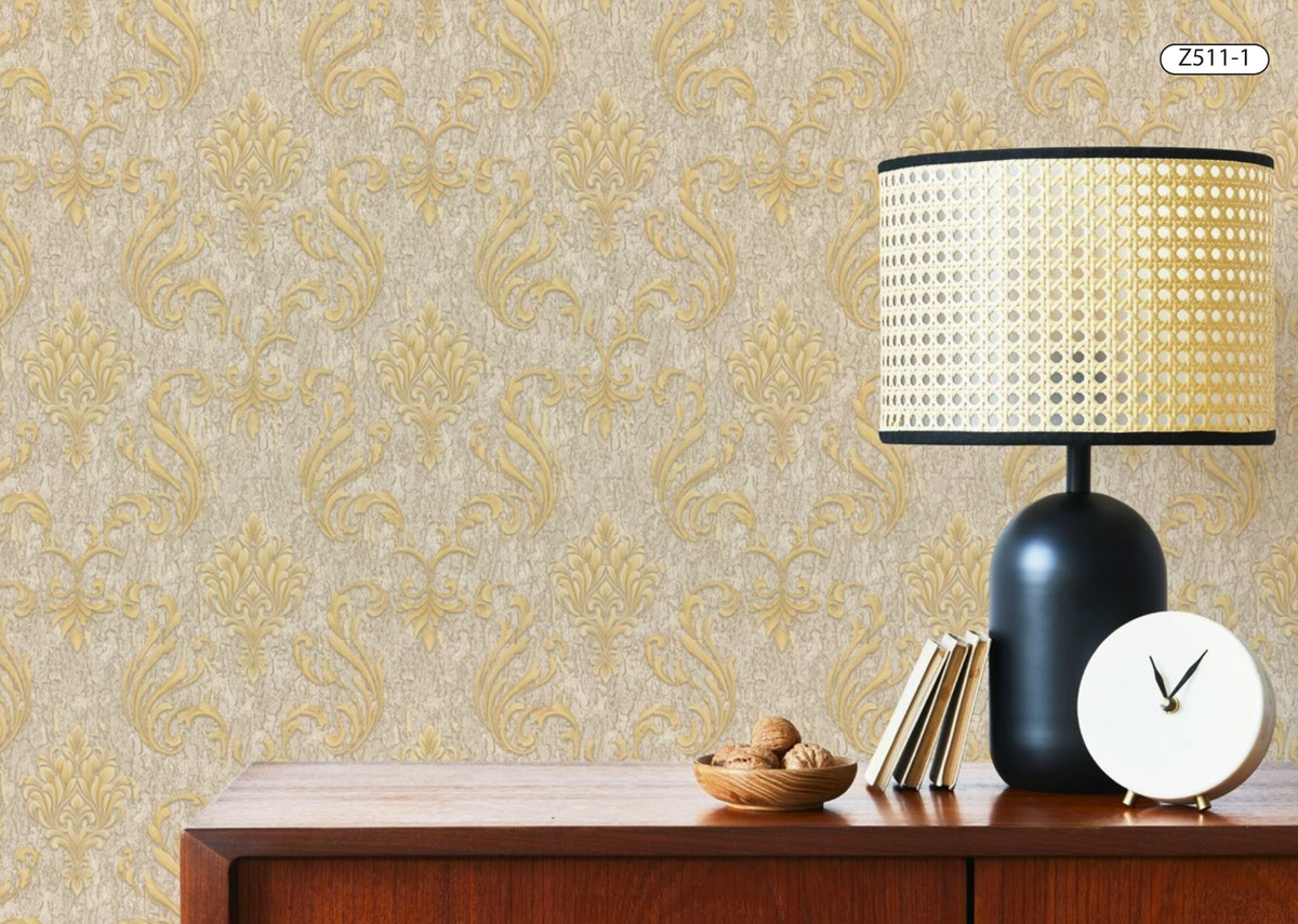 Damask Golden Wallpaper Z511-1