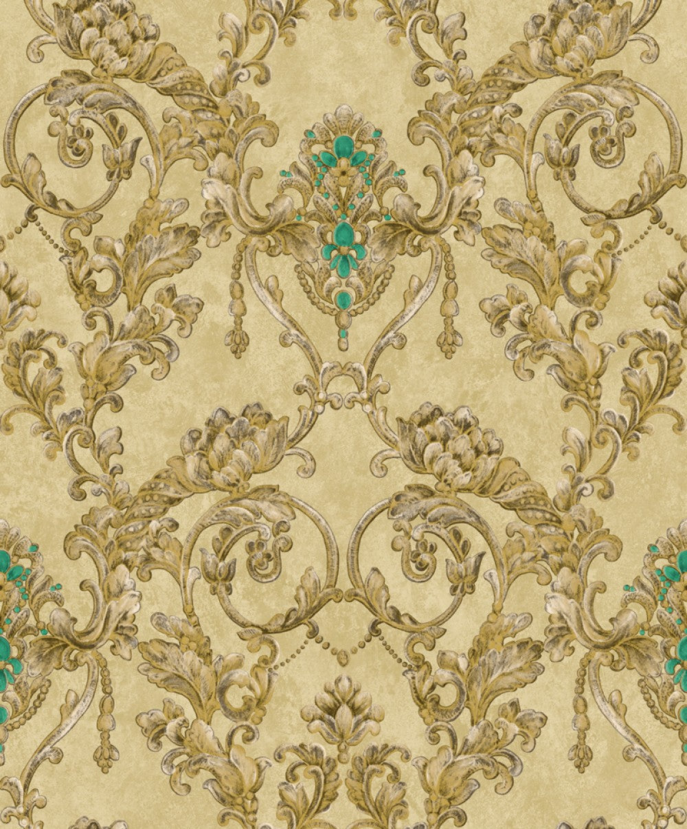 Damask Sparkle Gold 3d Wallpaper