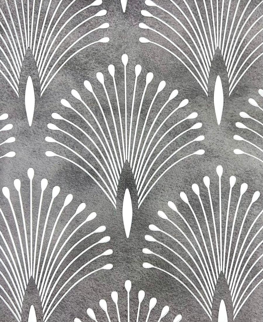 3D Damask Dark Gray & Silver Color Wallpaper for wall FE3004