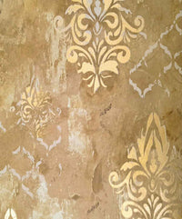 Damask Beige Textured stc Wallpaper 57 Sq.ft Roll for Wall Decor
