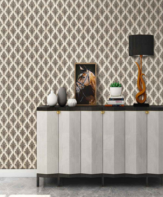 Damask Copper Color Lisbon Wallpaper 57 Sq.ft Roll for Wall Decor