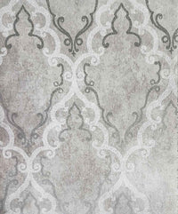 Damask Gray Silver Foil Wallpaper 57 Sq.ft Rolls