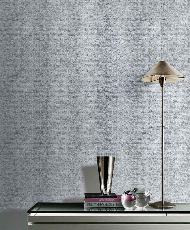 Gray Silver Square Foil Tone Wallpaper