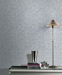 Gray Silver Square Foil Tone Wallpaper