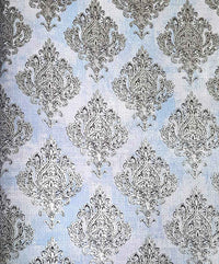 Silver Foil Damask Design Premium Lisbon Wallpaper