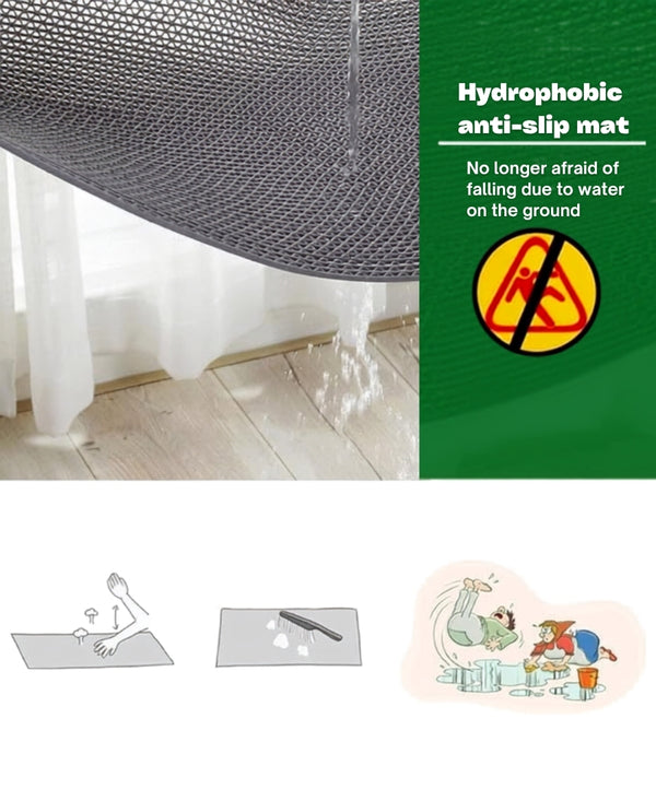 Anti Skid PVC Rubber Floor Mat | Multipurpose Waterproof Mat for Bathroom Entrance Shower & Swimming Pool | Durable Non-Slip Carpet,Rainmat & Doormat for Indoor & Outdoor Use,4x3ft Grey