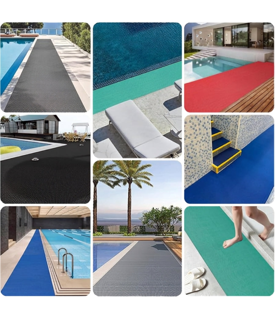 Anti Skid PVC Rubber Floor Mat | Multipurpose Waterproof Mat for Bathroom Entrance Shower & Swimming Pool | Durable Non-Slip Carpet,Rainmat & Doormat for Indoor & Outdoor Use,4x3ft Grey