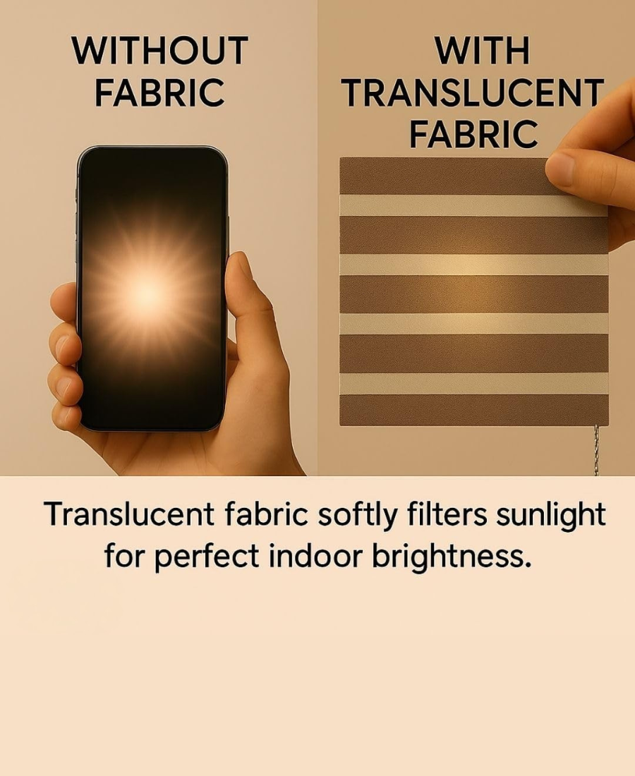Roller Blinds Direct fix or Pelmet Model option Folded fabric design 1055
