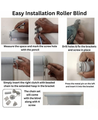 Roller Blinds Direct fix or Pelmet Model option Folded fabric design 1055