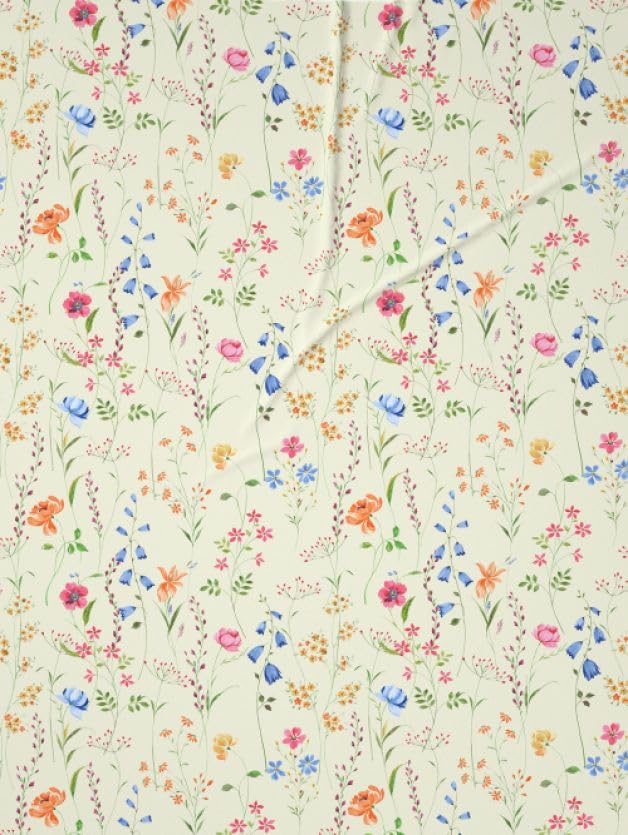 D'Decor King Size Bedsheet 164 TC Cotton with 2 Pillow Covers - Size: 229cm x 274cm - Package Includes: 1 Bedsheet & 2 Pillow Covers - Sweet Cream Florals