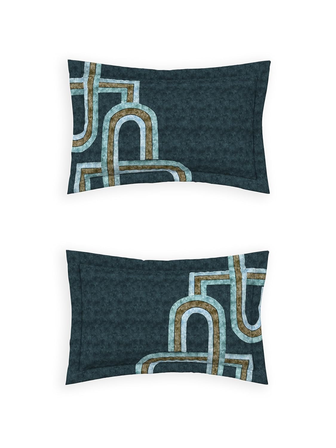 DDECOR Live beautiful 100% Combed Cotton King Bedsheet with 2 Pillow Covers | Geometric 145TC | Soft & Comfortable | Perfect for Everyday Bedroom Use | Primary Collection | 229 CM X 274 CM - Blue