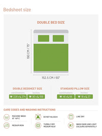 DDECOR Live beautiful 100% Combed Cotton King Bedsheet with 2 Pillow Covers | Geometric 145TC | Soft & Comfortable | Perfect for Everyday Bedroom Use | Primary Collection | 229 CM X 274 CM - Blue