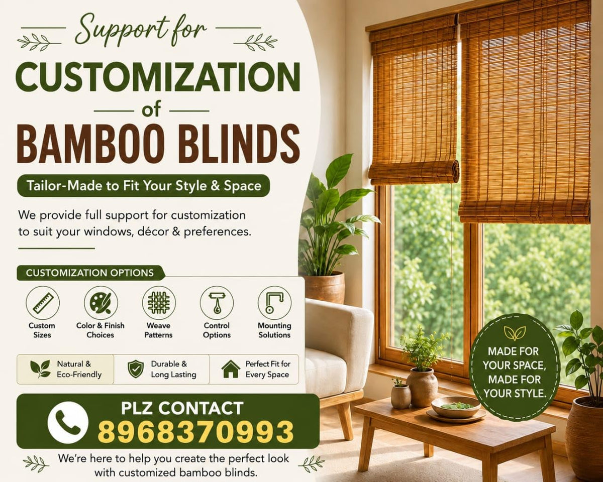 Bamboo Chick Blinds for Balcony Windows Roll Up Rope Mechanism Bamboo Shade Waterproof Sunlight UV Dust Protection Curtain for Home Hotel Dhaba Resort