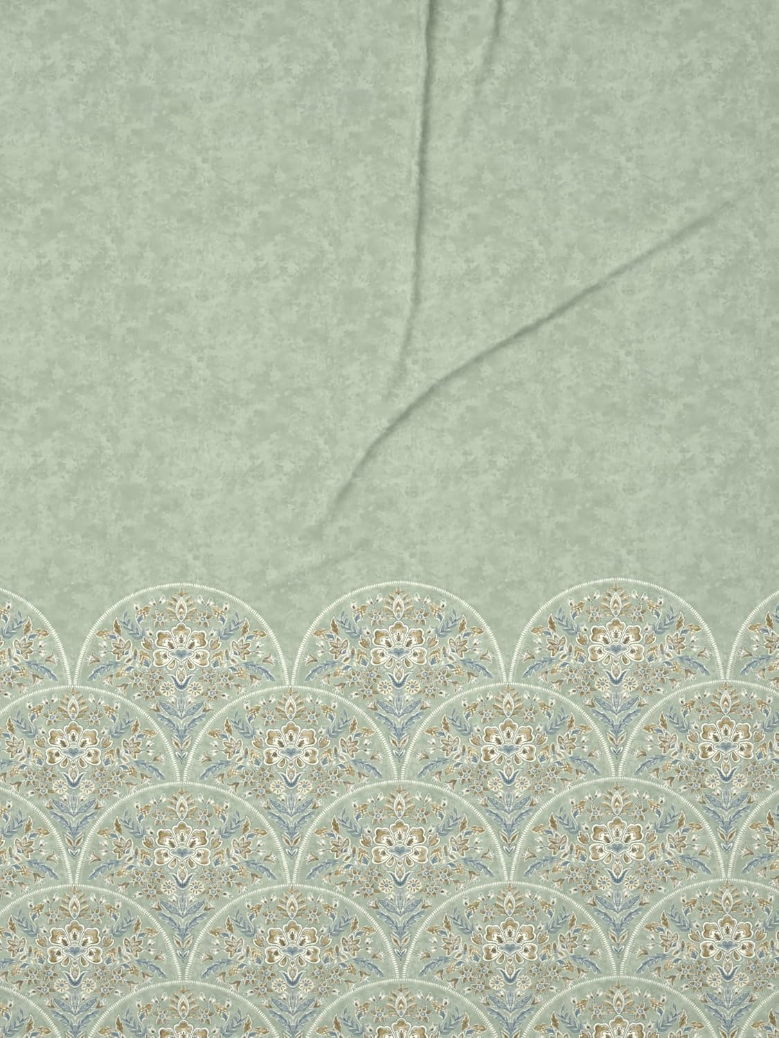 D'Decor 100% Cotton King Size Bedsheet with 2 Pillow Covers | 180 TC Digital Print Floral Design | 274cm x 274cm | Opaline (SAGE)