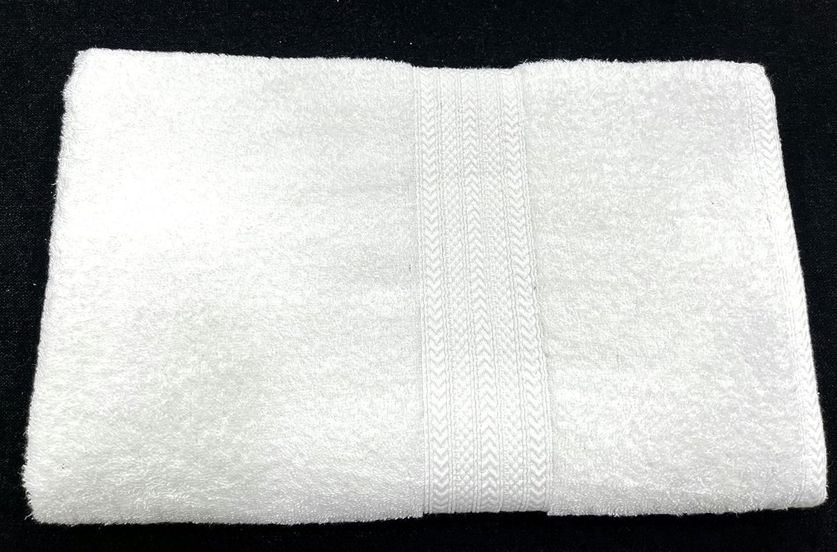 Bombay Dyeing Tulip 450 GSM Xtra Large Size Bath Towel (90cm x 180cm) (White)