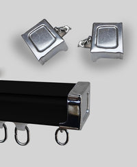 Curtain Track Deluxe Silent Channel for Window/Door/Office Ceiling Fit, Complete Accessories Set With Runners, Hooks, End Caps, Wall Brackets, Screws & Wallplugs