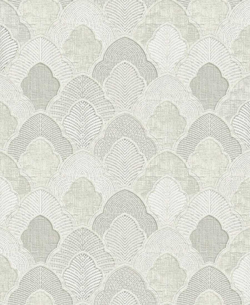 Embossed classy silver geometric Wallpaper