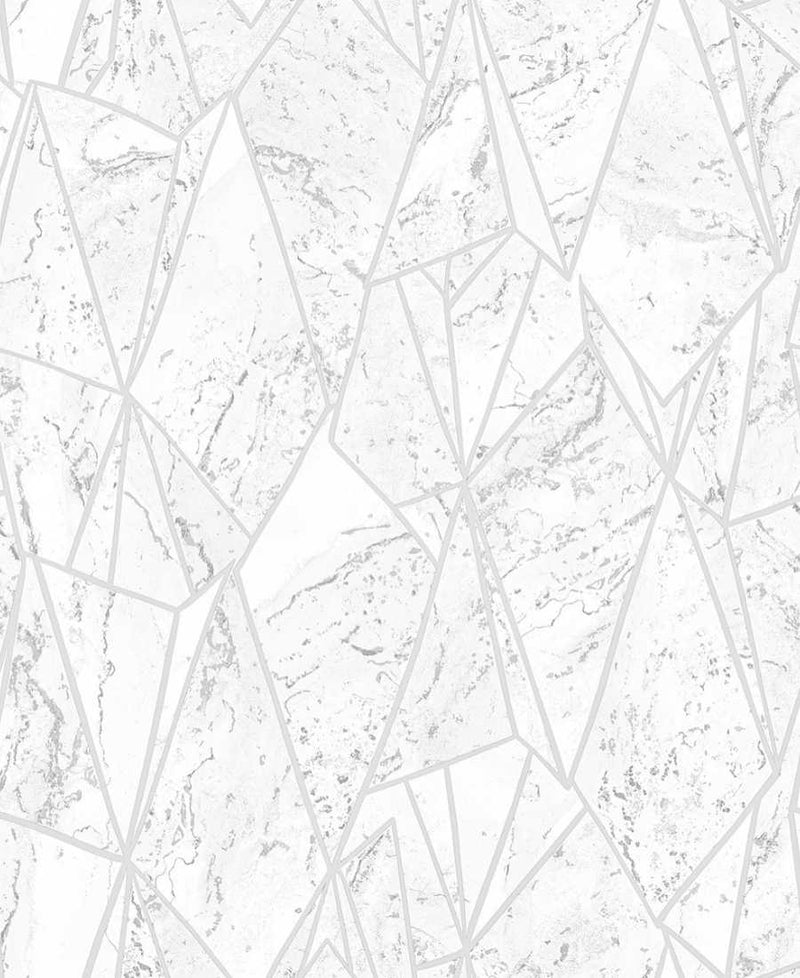 Diamond Decor silver marbled Wallpaper