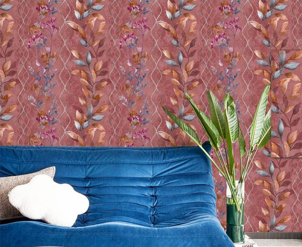 Floral Design Wallpaper Roll for Covering Living Room, Bedroom Wall 55 Sq.ft