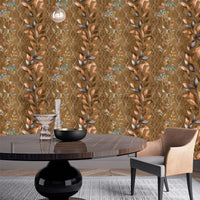 Floral Design Green & Brown Mix Color Wallpaper Roll for Wall Covering Living Room, Bedroom Wall 55 Sq.ft_TJ6003