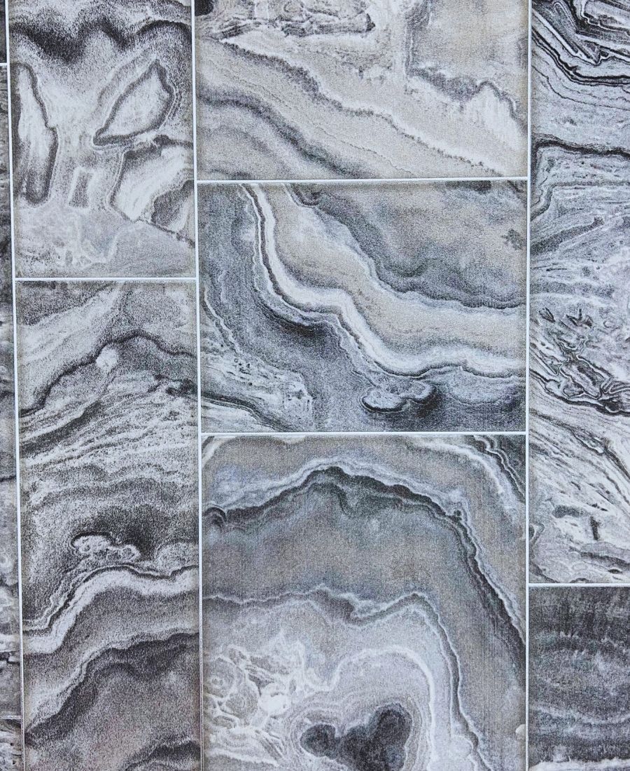 Stone Marvel Design Gray & Silver Design Wallpaper Premium Quality Wallpaper for Wall Use Wall Covering Living Room, Bedroom, Kids Room, Office etc. Roll Qty 55 Sq.ft