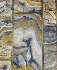 Stone Marvel Design Yellow & Silver Mix colour Design Wallpaper Premium Quality Wallpaper for Wall Use Wall Covering Living Room, Bedroom, Kids Room, Office etc. Roll Qty 55 Sq.ft