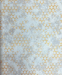 Cream Hexagon Design Honeycomb Wallpaper Premium Quality Wallpaper for wall Use Wall Covering Living Room, Bedroom, Kids Room, Office etc. Roll Qty 55 Sq.ft