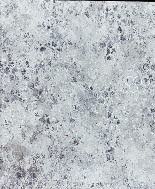 Hexagon Silver Design Honeycomb Wallpaper Premium Quality Wallpaper for wall Use Wall Covering Living Room, Bedroom, Kids Room, Office etc. Roll Qty 55 Sq.ft