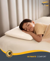 TYNOR Ortho Memory Child Pillow, for Neck Pain Relief & Spine Support, Soft Comfort for Better Sleep | Pressure Relief for Back, Side, & Stomach Sleepers | Universal Fit (White, Child, 1 Unit)