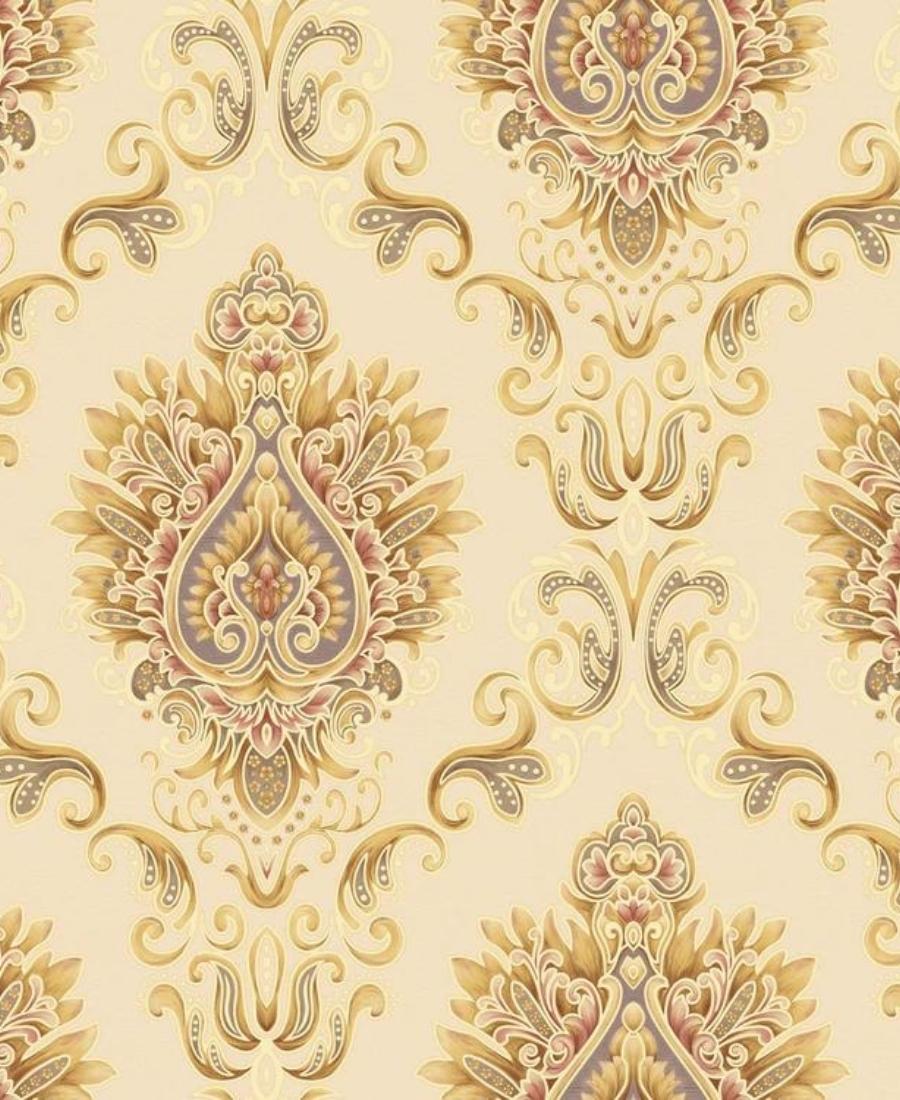 Excel Damask Design Beige Color Wallpaper Roll for Covering Living Room, Bedroom Walls 57 Sqft