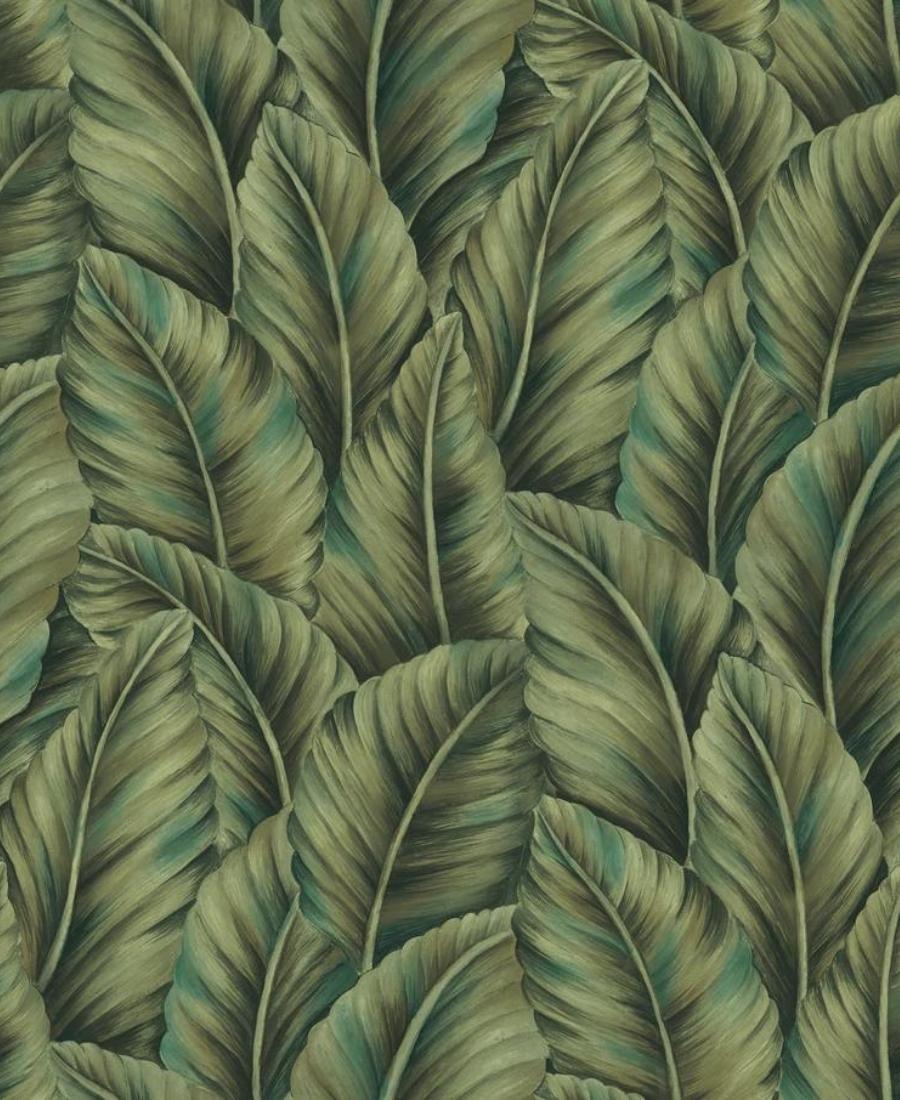 Excel Botanical Design Wallpaper Green Color Roll for Covering Living Room, Bedroom Walls 57 Sqft