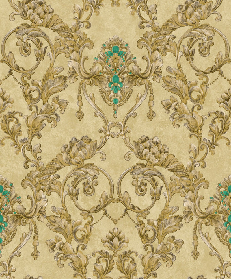 Damask Sparkle Gold 3d Wallpaper