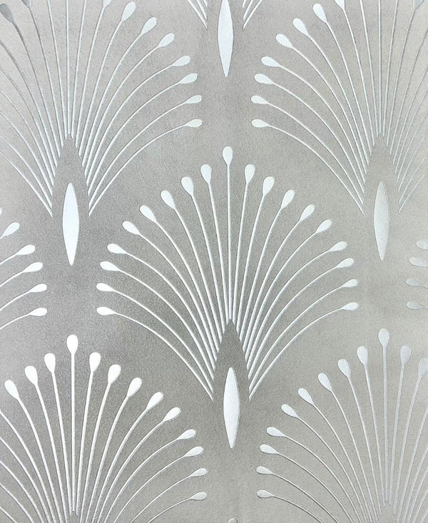 3D Damask Light Gray & Silver Color Wallpaper for wall FE3003