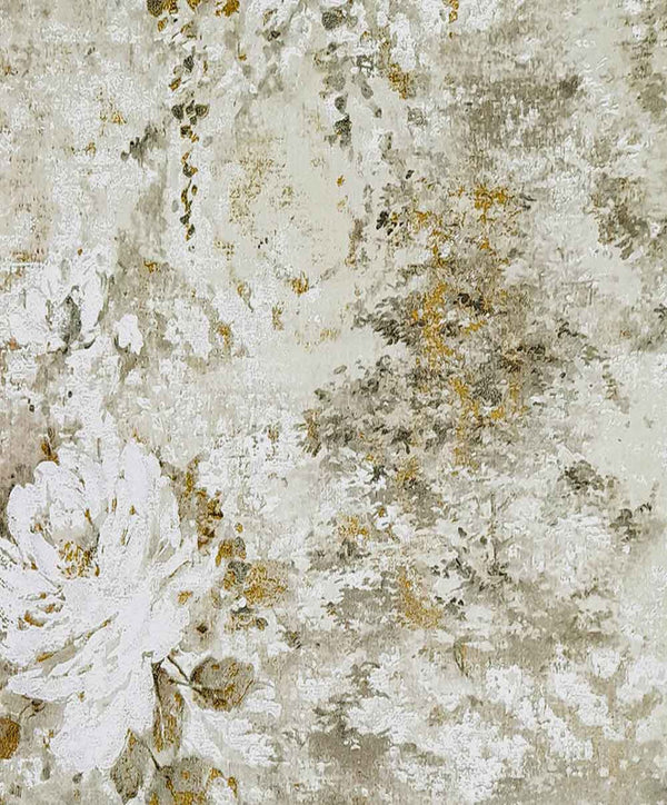 Floral Design Gray Color Goldel Foil Beautiful Lisbon STC Wallpaper Roll for Wall Decor