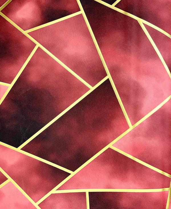 Red color golden stripe modern design Wallpaper FE3041